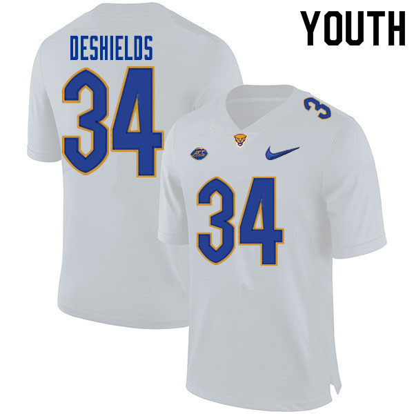 Youth #34 Solomon DeShields Pitt Panthers College Football Jerseys Sale-White